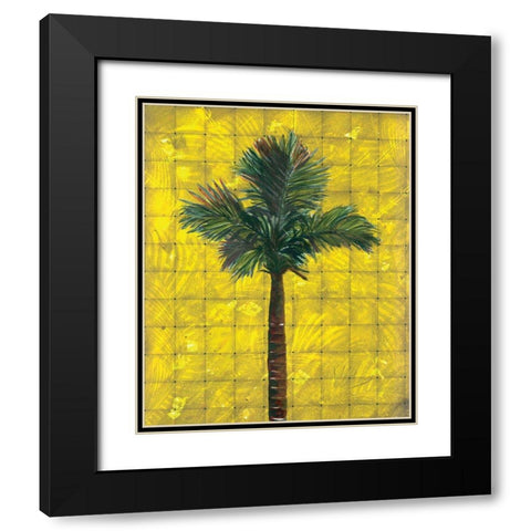 Fiesta Palm Yellow Black Modern Wood Framed Art Print with Double Matting by Simons
