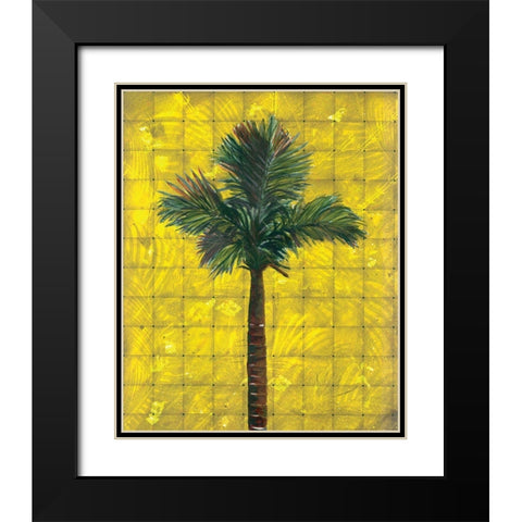 Fiesta Palm Yellow Black Modern Wood Framed Art Print with Double Matting by Simons