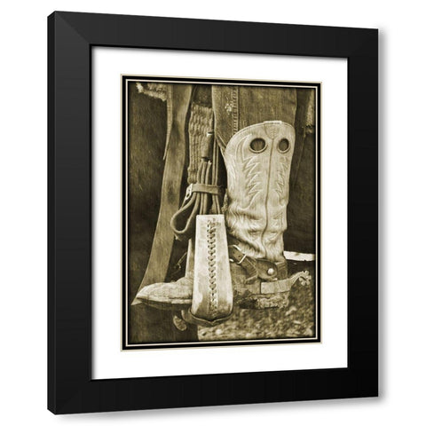Giddy Up Black Modern Wood Framed Art Print with Double Matting by Simons