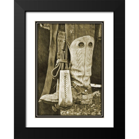 Giddy Up Black Modern Wood Framed Art Print with Double Matting by Simons