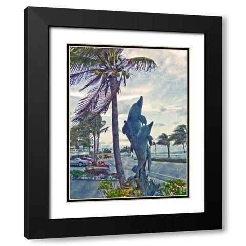 Lauderdale Ladies Black Modern Wood Framed Art Print with Double Matting by Simons