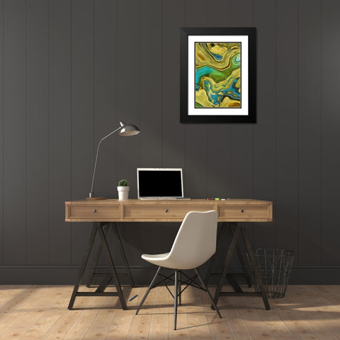 Momentum II Black Modern Wood Framed Art Print with Double Matting by Simons