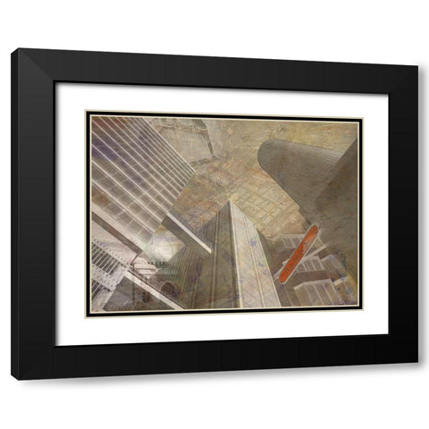 Peachtree Black Modern Wood Framed Art Print with Double Matting by Simons