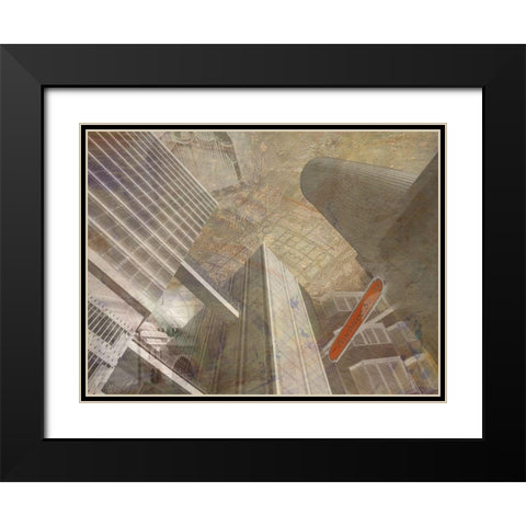 Peachtree Black Modern Wood Framed Art Print with Double Matting by Simons