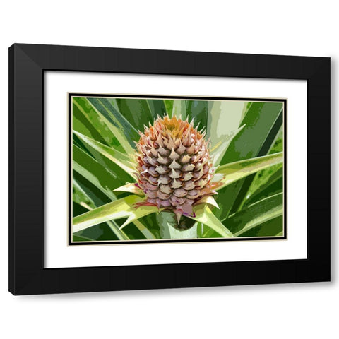 Pineapple Soon Black Modern Wood Framed Art Print with Double Matting by Simons