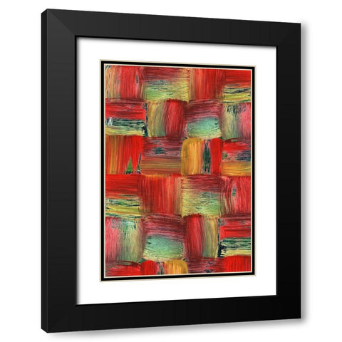 Plaid Play Black Modern Wood Framed Art Print with Double Matting by Simons