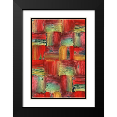 Plaid Play Black Modern Wood Framed Art Print with Double Matting by Simons