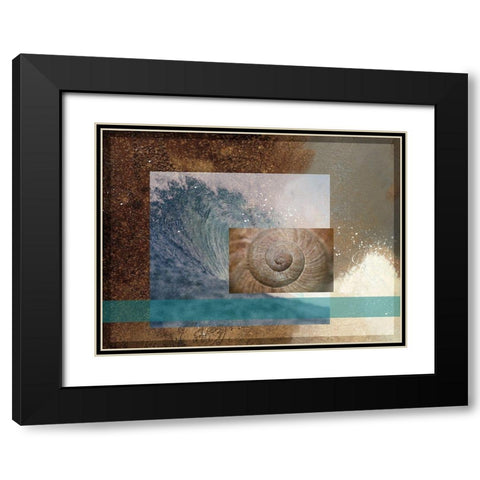 Sea Mist Black Modern Wood Framed Art Print with Double Matting by Simons