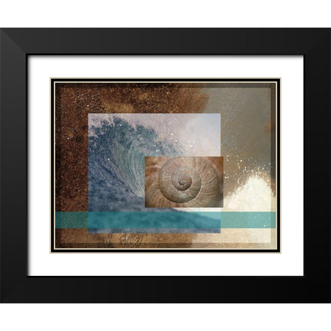 Sea Mist Black Modern Wood Framed Art Print with Double Matting by Simons