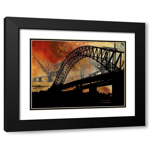 Silver Jubilee Bridge Black Modern Wood Framed Art Print with Double Matting by Simons
