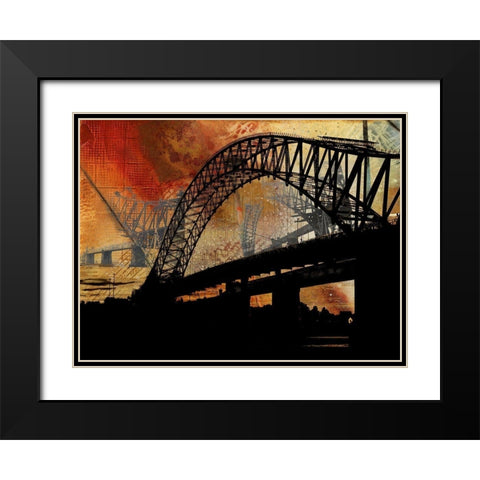 Silver Jubilee Bridge Black Modern Wood Framed Art Print with Double Matting by Simons