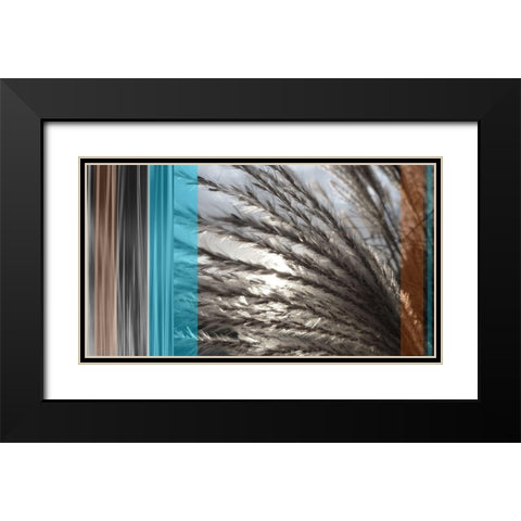 Sunlit Seagrass I Azure Black Modern Wood Framed Art Print with Double Matting by Simons