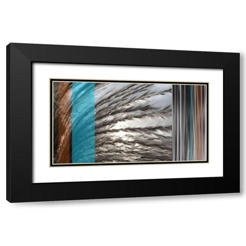 Sunlit Seagrass II Azure Black Modern Wood Framed Art Print with Double Matting by Simons