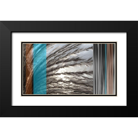 Sunlit Seagrass II Azure Black Modern Wood Framed Art Print with Double Matting by Simons