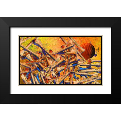 Teed Up II Black Modern Wood Framed Art Print with Double Matting by Simons