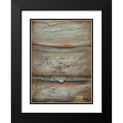 B Contours Black Modern Wood Framed Art Print with Double Matting by Hinz