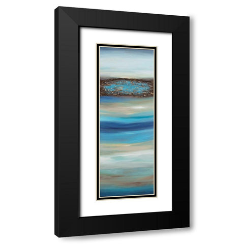 Oceanscape C Black Modern Wood Framed Art Print with Double Matting by Hinz