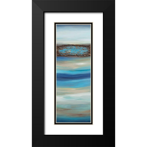 Oceanscape C Black Modern Wood Framed Art Print with Double Matting by Hinz