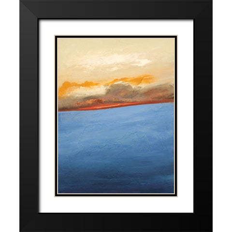 Hilltop Black Modern Wood Framed Art Print with Double Matting by Hinz
