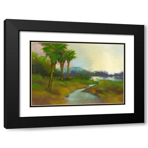 Down The River I Black Modern Wood Framed Art Print with Double Matting by Larson