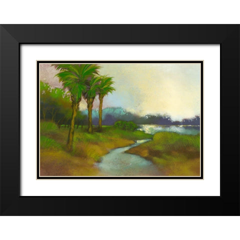 Down The River I Black Modern Wood Framed Art Print with Double Matting by Larson