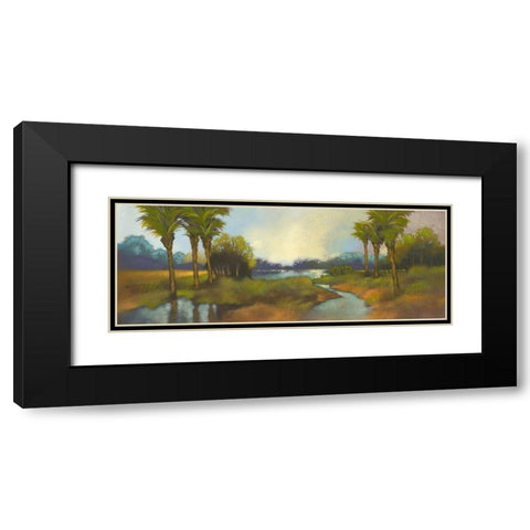 Drifting Black Modern Wood Framed Art Print with Double Matting by Larson