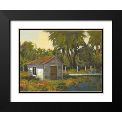 Peaceful II Black Modern Wood Framed Art Print with Double Matting by Larson