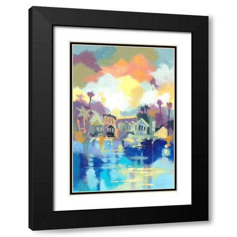 Storybook II Black Modern Wood Framed Art Print with Double Matting by Larson