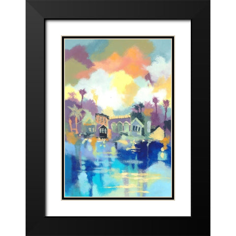 Storybook II Black Modern Wood Framed Art Print with Double Matting by Larson