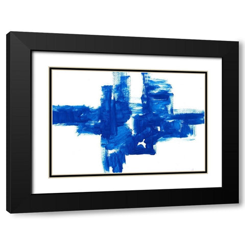 Blue Mark I Black Modern Wood Framed Art Print with Double Matting by King