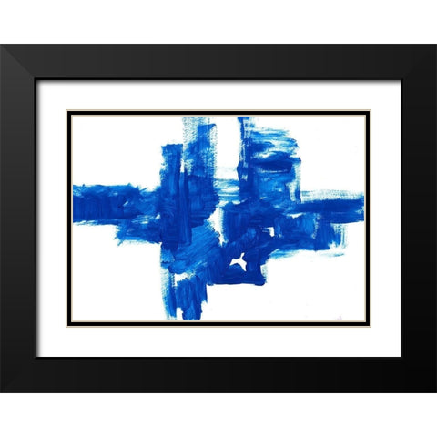 Blue Mark I Black Modern Wood Framed Art Print with Double Matting by King