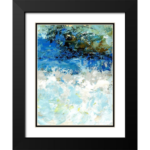 Bluescape II Black Modern Wood Framed Art Print with Double Matting by King