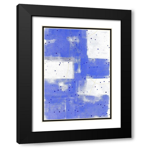 Confetti V Black Modern Wood Framed Art Print with Double Matting by King