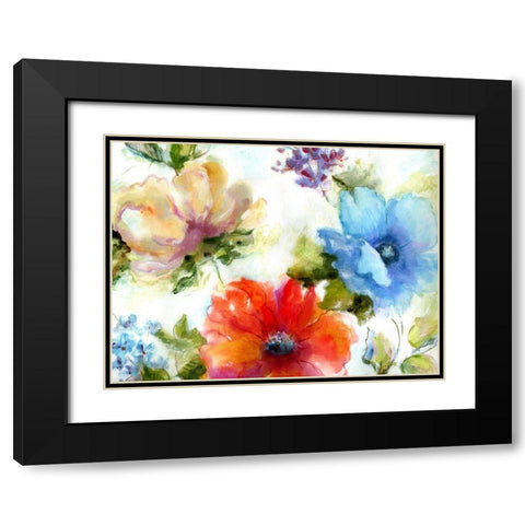 Spring Watercolor I Black Modern Wood Framed Art Print with Double Matting by King