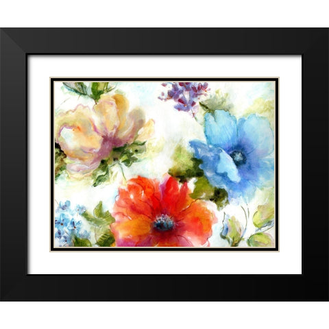 Spring Watercolor I Black Modern Wood Framed Art Print with Double Matting by King