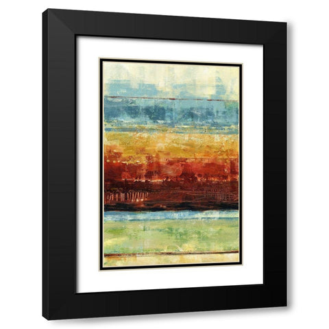 Umber and Ochre I Black Modern Wood Framed Art Print with Double Matting by King