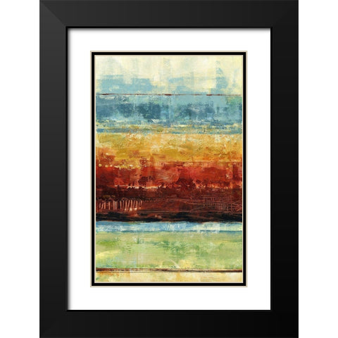 Umber and Ochre I Black Modern Wood Framed Art Print with Double Matting by King