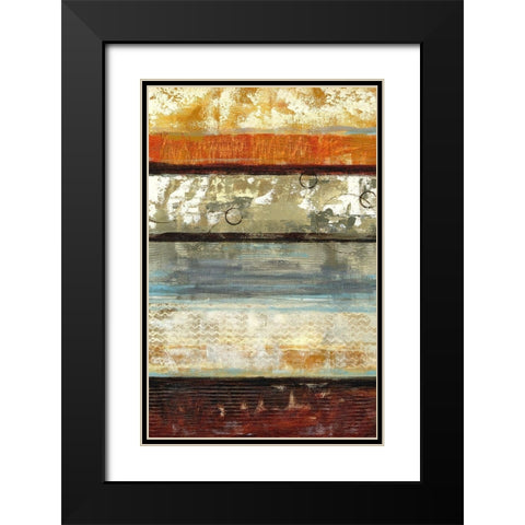 Umber and Ochre II Black Modern Wood Framed Art Print with Double Matting by King