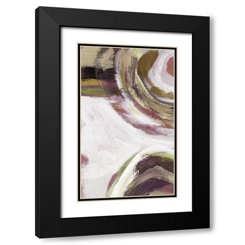 Loop Rose I Black Modern Wood Framed Art Print with Double Matting by King