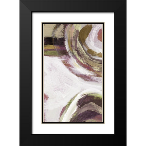 Loop Rose I Black Modern Wood Framed Art Print with Double Matting by King