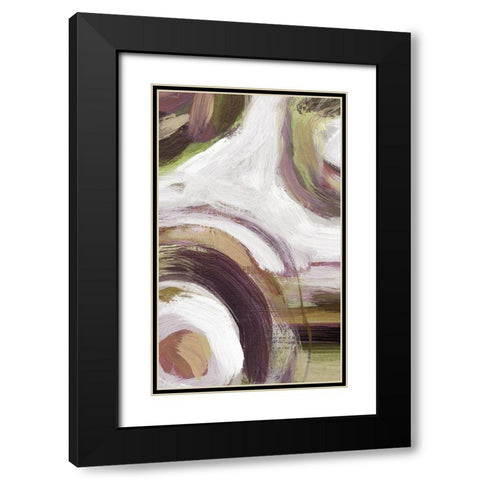 Loop Rose II Black Modern Wood Framed Art Print with Double Matting by King