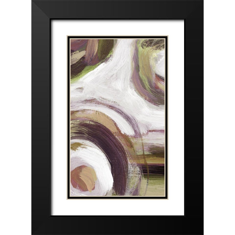 Loop Rose II Black Modern Wood Framed Art Print with Double Matting by King