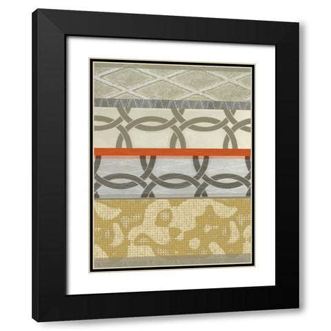 Linked Rust I Black Modern Wood Framed Art Print with Double Matting by Nola