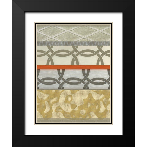 Linked Rust I Black Modern Wood Framed Art Print with Double Matting by Nola