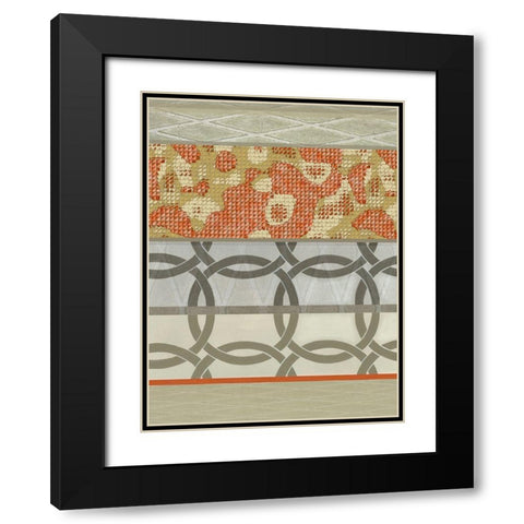Linked Rust II Black Modern Wood Framed Art Print with Double Matting by Nola