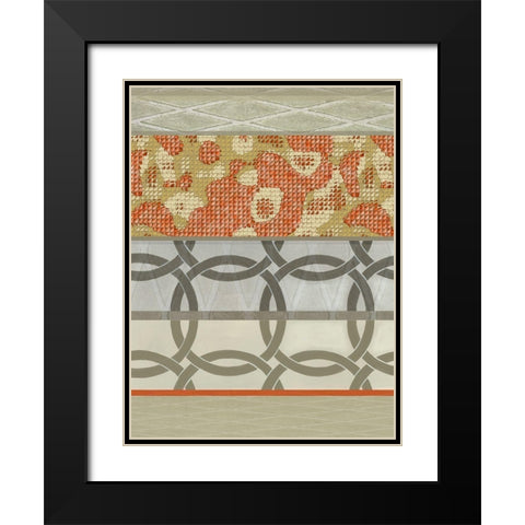 Linked Rust II Black Modern Wood Framed Art Print with Double Matting by Nola