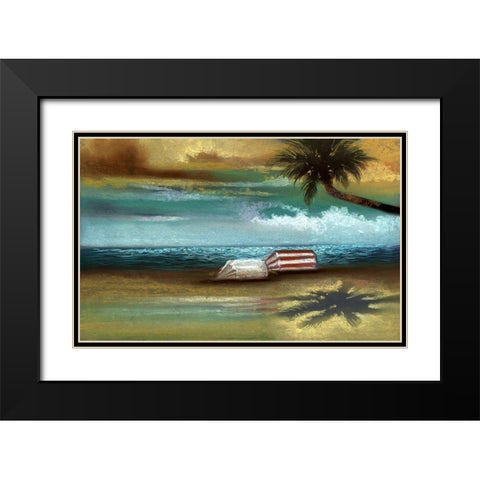 Breezy I Black Modern Wood Framed Art Print with Double Matting by Ricci