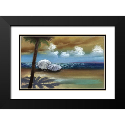 Breezy II Black Modern Wood Framed Art Print with Double Matting by Ricci