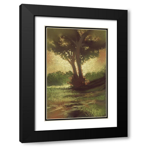 October Sun II Black Modern Wood Framed Art Print with Double Matting by Ricci