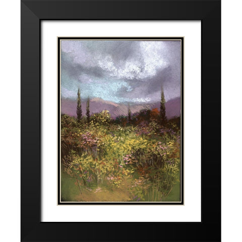 Pastel Landscape II Black Modern Wood Framed Art Print with Double Matting by Ricci
